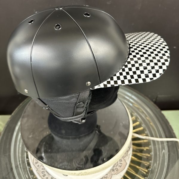 ProLids Winter Helmet with Checkered Brim Right Side Top View