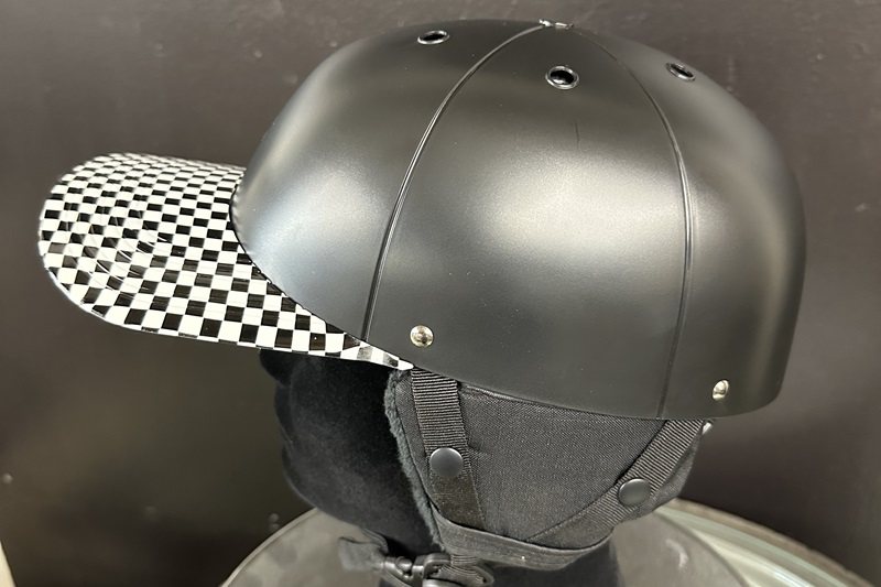 How to Use the ProLids Winter Helmet Close Up of a Checkerboard Brim on a Winter Helmet