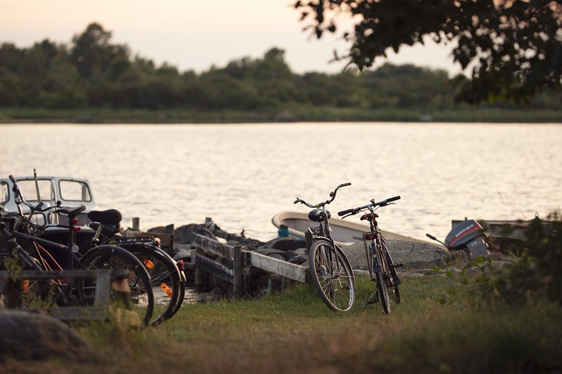 Best Bike Trails in Illinois Four Bikes Standing on the Edge of a Lake with Boats in the Water